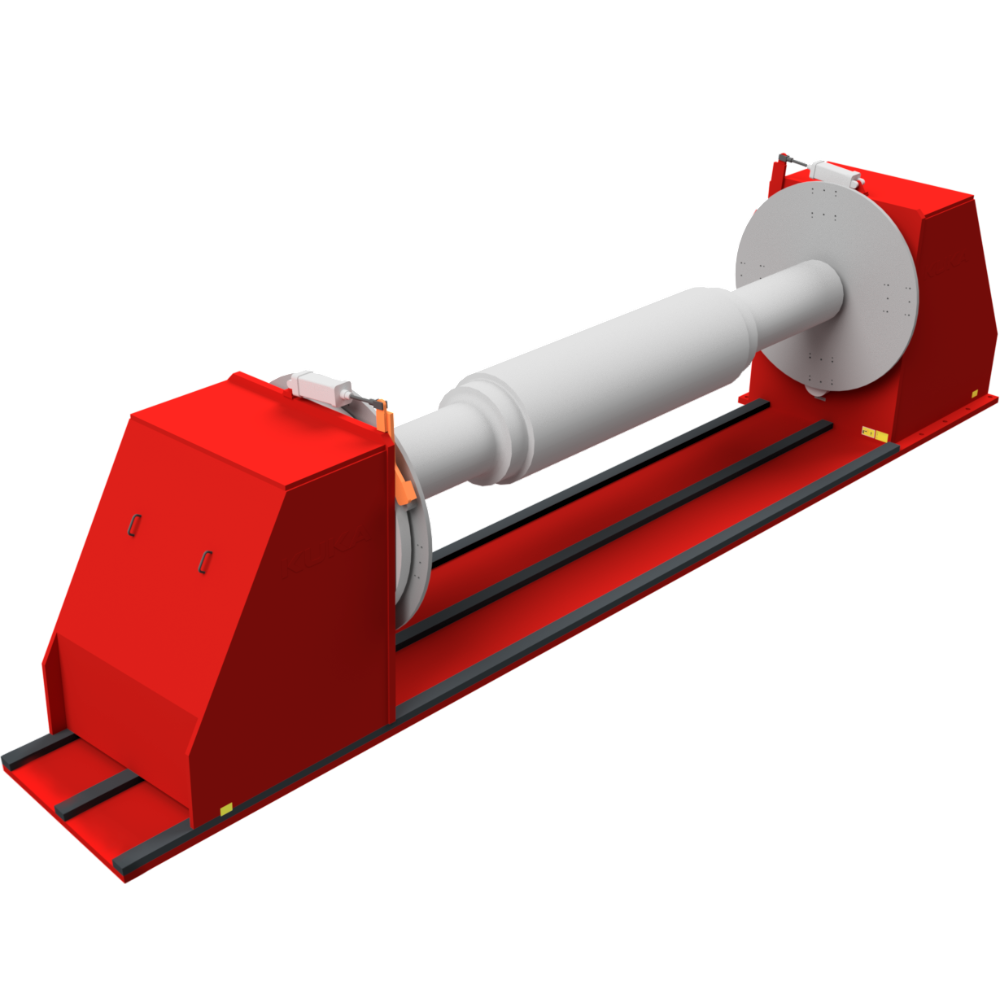 Rotary module with variable steady rest