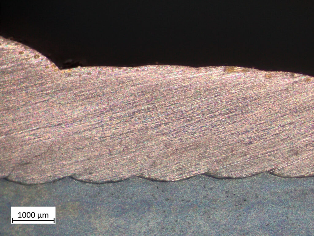 Micrograph of deposited copper