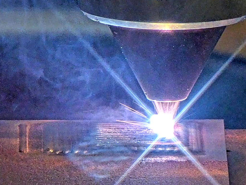 During the laser cladding process