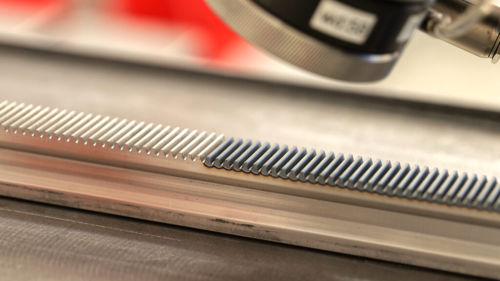 Laser hardening of the tooth flanks of racks