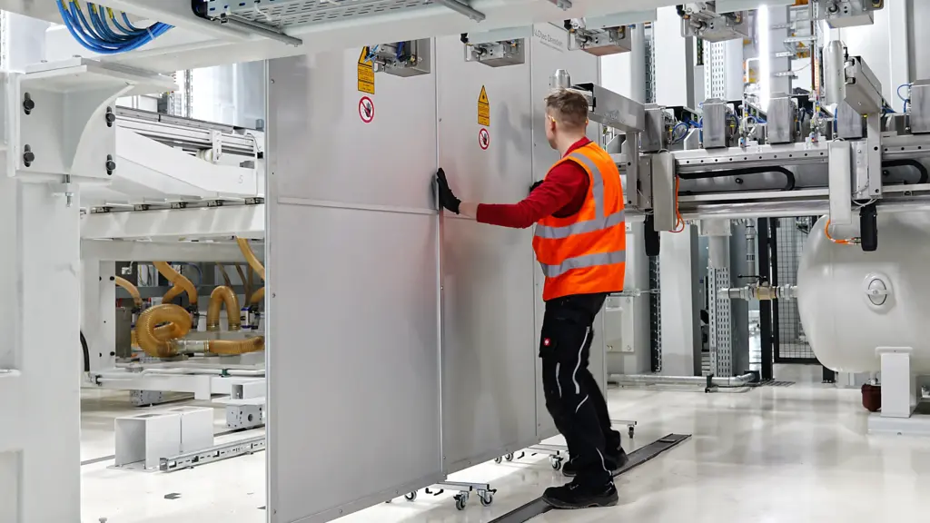 Aufbau der mobilen Laserschutzwände